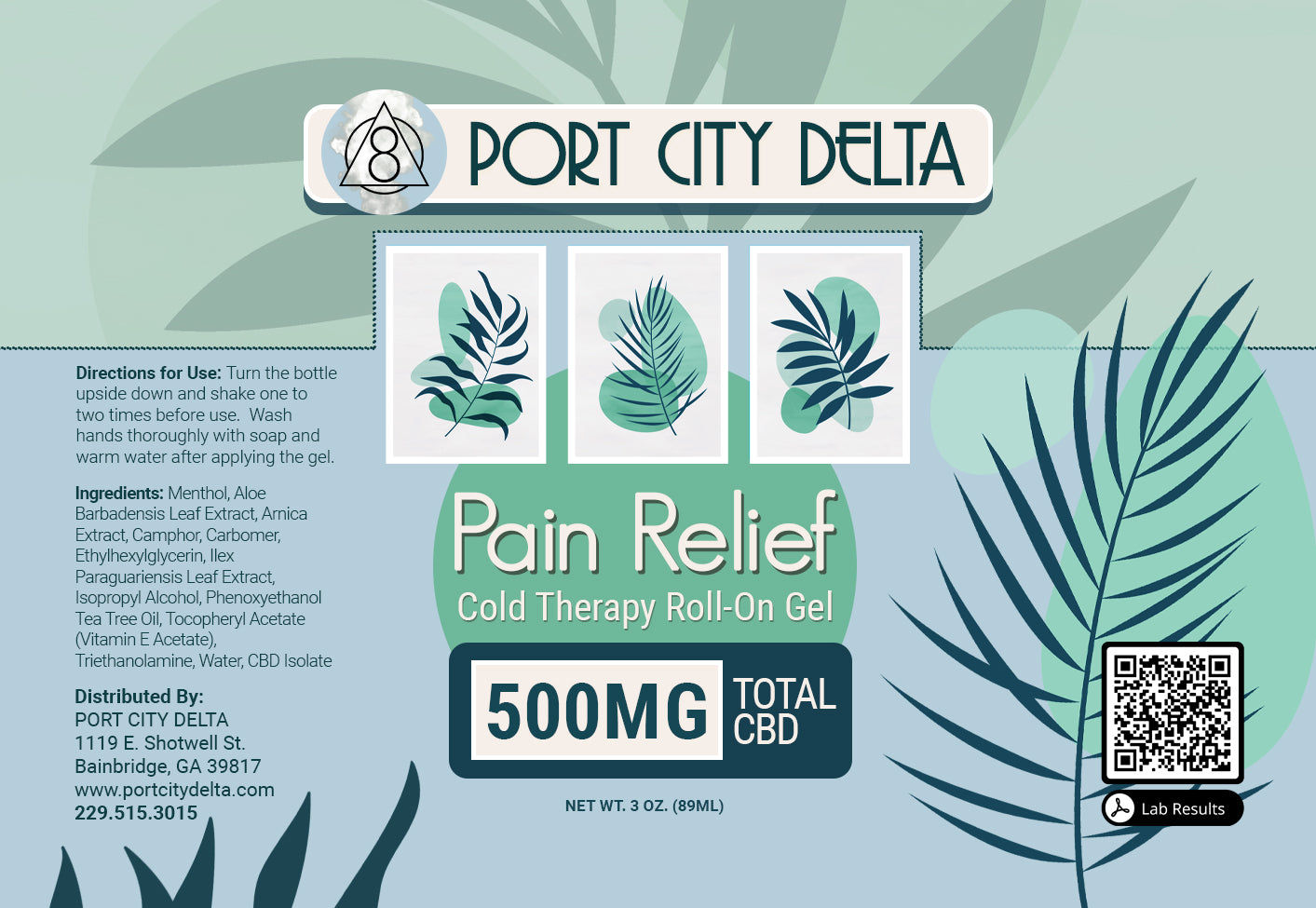 Cold Therapy Roll-On Pain Gel (500mg CBD)